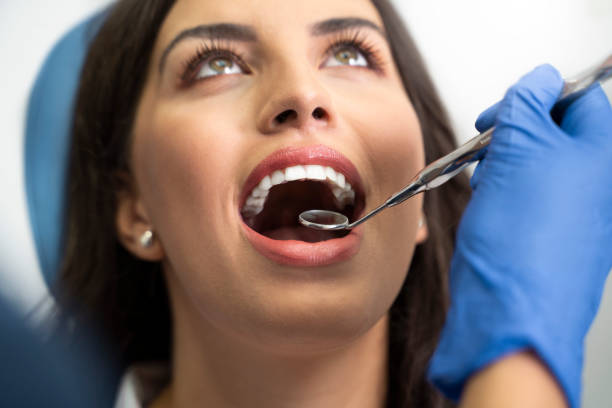 a woman getting her dental check-up